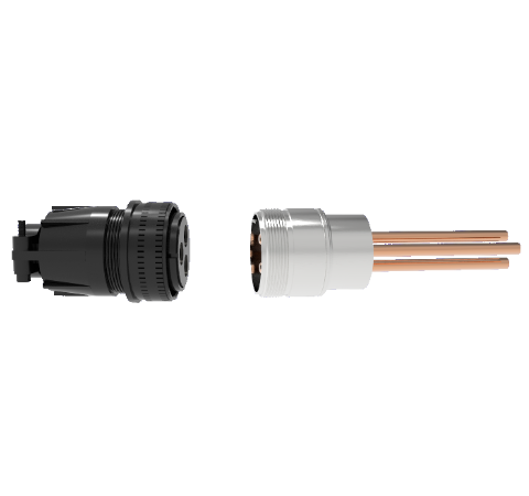 3 Pin, 120 Amp Circular Connector, 1.25kV, Copper with Silver Plating on Air Side, Weld in With Plug