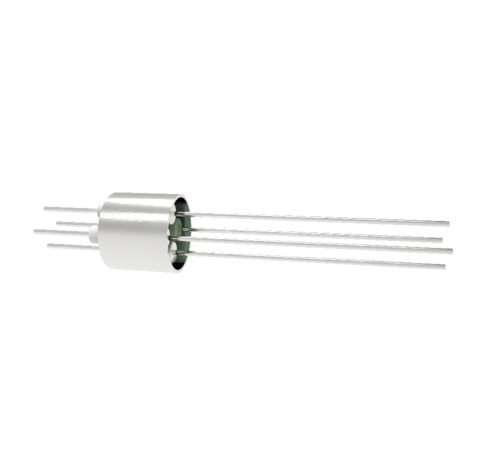 4 Pin, 0.032 Inch Diameter Nickel Conductors, 2kV, 5 Amp, 0.5 Inch Weld in feedthrough