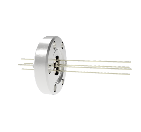 4 Pin, 0.032 Inch Diameter Nickel Conductors, 2kV, 5 Amp Feedthrough on CF1.33 Conflat Flange