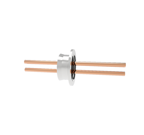 0.250 Conductor Diameter 2 Pin 8kV 100 Amp Copper Tube Conductor in a KF40