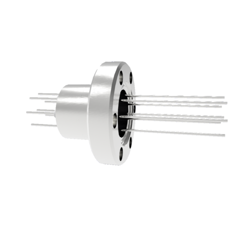 8 Pin, 1.5kV, 1.1 Amp, Stainless Steel feedthrough 0.032 Inch Diameter Conductors in a CF1.33 Flange