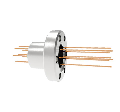 8 Pin, 1.5kV, 16 Amp, Copper Feedthrough, 0.032 Inch Diameter Conductors in a CF1.33 Conflat Flange