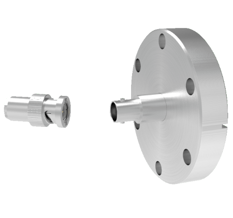 BNC Grounded Shield Recessed 500V 3.6 Amp 0.094 304 Stn. Stl. Conductor CF2.75 Flange With Plug