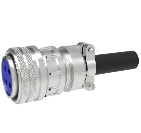 Mil-C-5015 Circular, Air Side Solder Plug, 4 Pin, 0.142 Diameter Contacts, 700V, 46 Amp