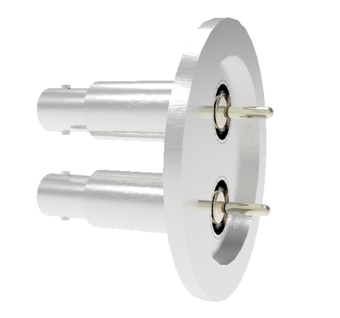 SHV Grounded Shield Recessed 5kV 10 Amp 0.094 Nickel Conductor 2 each in a KF40 Flange Without Plug
