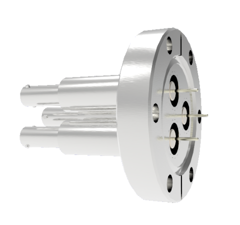 SHV Grounded Shield Recessed 10kV 8.2 Amp 0.051 Nickel Conductor 3 each CF2.75 Flange Without Plug