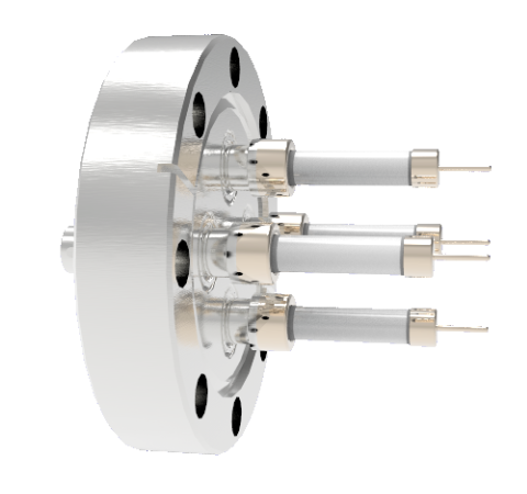 SHV Grounded Shield Exposed 10kV 8.2 Amp 0.051 Nickel Conductor 4 each CF3.375 Flange Without Plug
