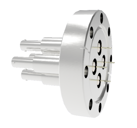 SHV Grounded Shield Recessed 10kV 8.2 Amp 0.051 Nickel Conductor 4 each CF3.375 Flange Without Plug