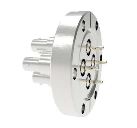 SHV Grounded Shield Recessed 5kV 10 Amp 0.094 Nickel Conductor 4 each CF2.75 Flange Without Plug