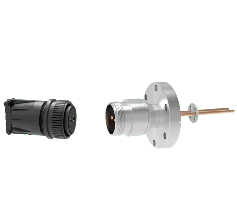 2 Pin, 69 Amp Circular Connector, 1.25kV, Copper with Silver Plating Air Side in a CF2.75 With Plug