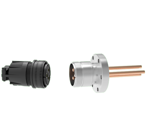3 Pin, 120 Amp Circular Connector, 1.25kV Copper with Silver Plating Air Side in a CF2.75 With Plug