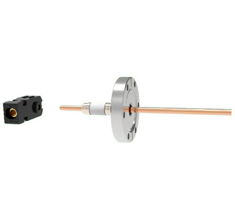 1 Pin Quick Connect, 2.5kV, 125 Amp, 0.250 Copper, Silver Plating Air Side, CF2.75 Conflat With Plug