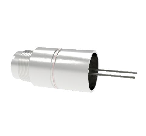 2 Pin, 12kV, 13 Amp Feedthrough, 0.062 Inch Diameter Molybdenum Conductors, Weld in, Without Plug