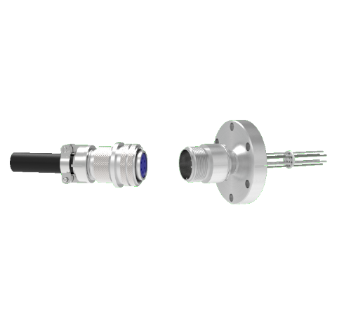 Thermocouple, Type K, 3 Pair Circular Connector in a CF2.75 Conflat Flange With Plug