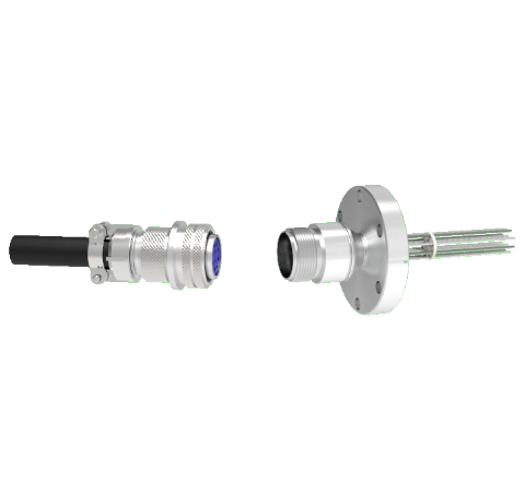 Thermocouple, Type K, 5 Pair Circular Connector in a CF2.75 Conflat Flange With Plug