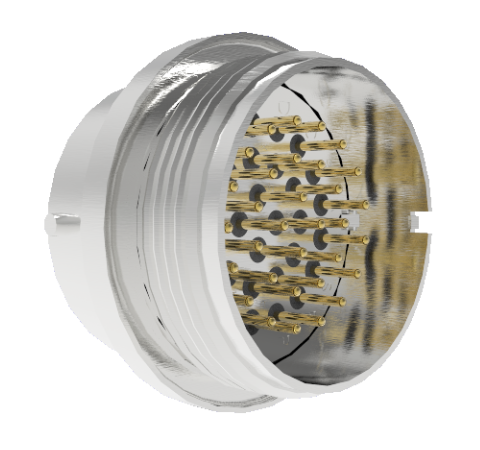 32 Pin Circular Connector, 26482 Series, 1kV, 3 Amp, Gold Plated Conductors, Double Ended, Weld in
