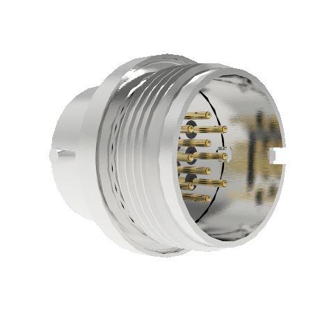10 Pin Circular Connector, 26482 Series, 1kV, 3 Amp, Gold Plated Conductors, Double Ended, Weld in