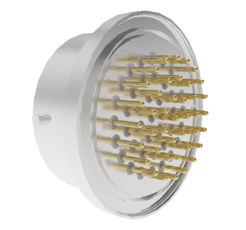 41 Pin Circular Connector, 26482 Series, 1kV, 3 Amp, Gold Plated Conductors, Single Ended, Weld in