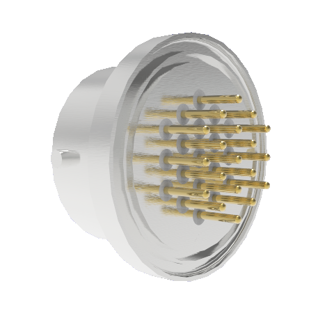 19 Pin Circular Connector, 26482 Series, 1kV, 3 Amp, Gold Plated Conductors, Single Ended, Weld in