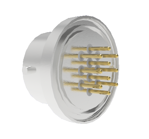 10 Pin Circular Connector, 26482 Series, 1kV, 3 Amp, Gold Plated Conductors, Single Ended, Weld in