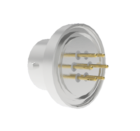6 Pin Circular Connector, 26482 Series, 1kV, 5 Amp, Gold Plated Conductors, Single Ended, Weld In