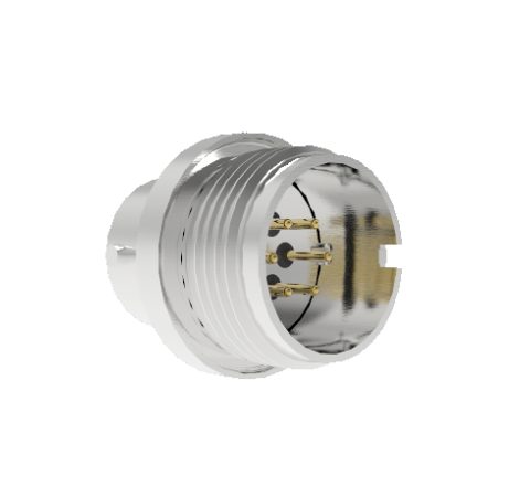 6 Pin Circular Connector, 26482 Series, 1kV, 5 Amp, Gold Plated Conductors, Double Ended, Weld In