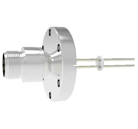 2 Pin 5015 Style Circular Connector, 700V, 16 Amp, Nickel Conductors in CF2.75 Flange Without Plug