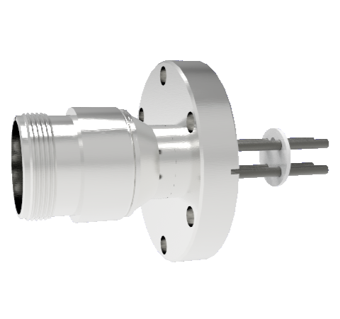 4 Pin 5015 Style Circular Connector, 700V, 25 Amp, Nickel Conductors in a CF2.75 Flange Without Plug