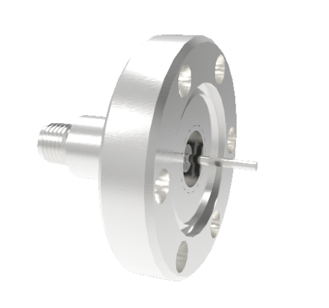 SMA Grounded Shield Recessed 500V 1.8 Amp 0.050 304 Stn. Stl. Conductor CF1.33 Flange Without Plug