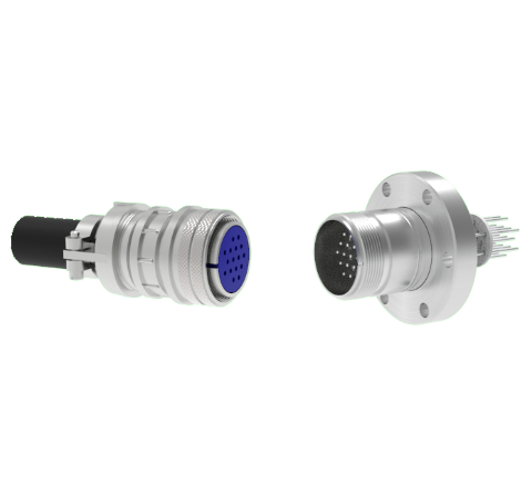 16 Pin 5015 Style Circular Connector, 700V, 4.8 Amp, Alumel Conductors in a CF2.75 Flange With Plug