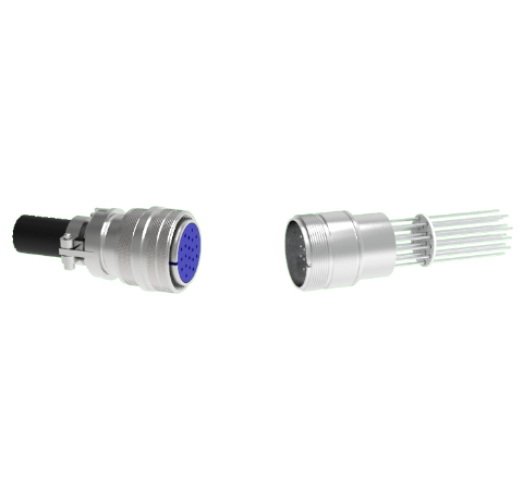 20 Pin 5015 Style Circular Connector, 700V, 4.8 Amp, Alumel Conductors in Weld Adapter With Plug