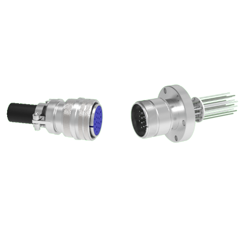 Thermocouple, Type K, 10 Pair, Circular Connector in a CF2.75 Conflat Flange With Plug