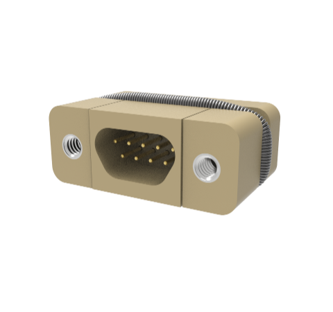 Micro D+ In-Vacuum 9 Pin PEEK Non-Hermetic Panel/Inline Mount, 250V, 0.018 inch Diameter Pin Contacts