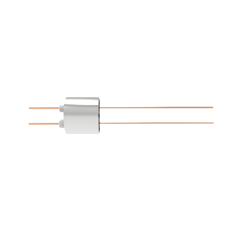 2 Pin, 0.032 Inch Diameter Copper Conductors, 2kV, 16 Amp, 0.5 Inch Weld in feedthrough